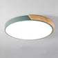 Plafonnier Circulaire Nordic Wooden Macaroon - Lampe LED en Bois et Métal pour Chambre et Salon