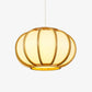 Suspension design en bambou LED avec abat-jour arrondi style japonais