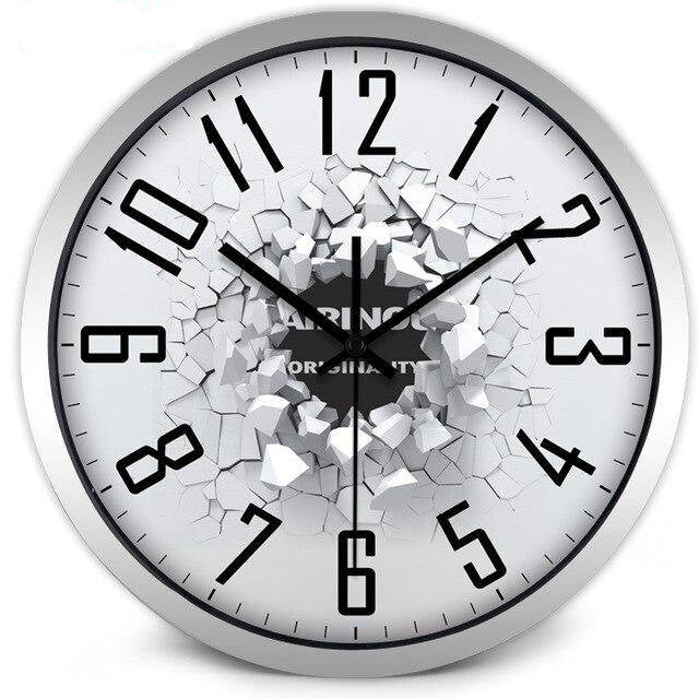 Horloge murale design style cassure 3D Effect
