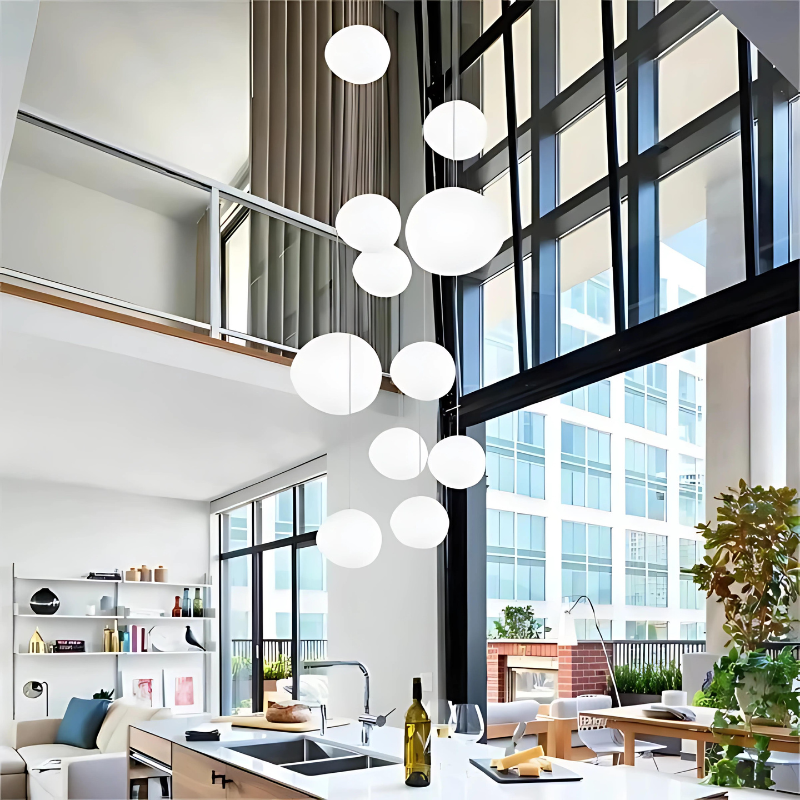 Suspension Design Verre LumiPebble – Élégance Moderne & Éclairage Raffiné
