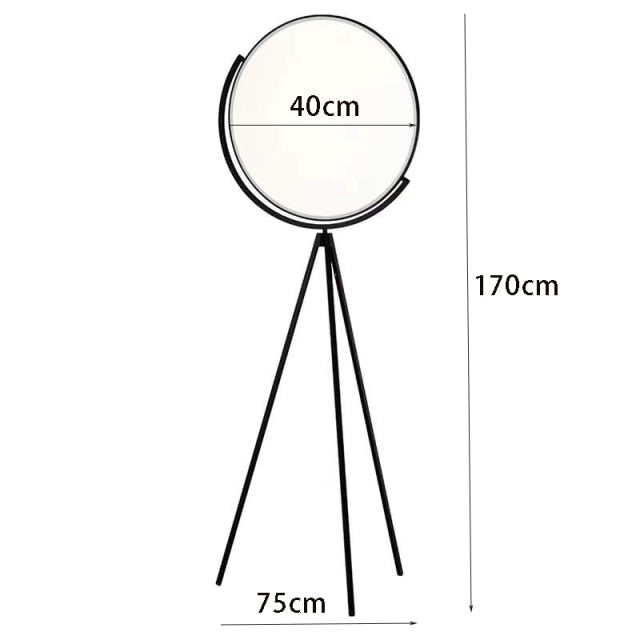 Lampadaire design LED triple pied et lampe ronde Loon