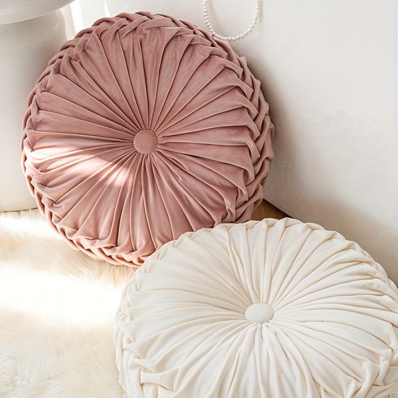 Coussin en Velours Rond en Forme de Citrouille | Coussin Tissé Doux pour Canapé et Chaise de Bureau | Housse Lavable, Coussin Décoratif pour Salon et Chambre