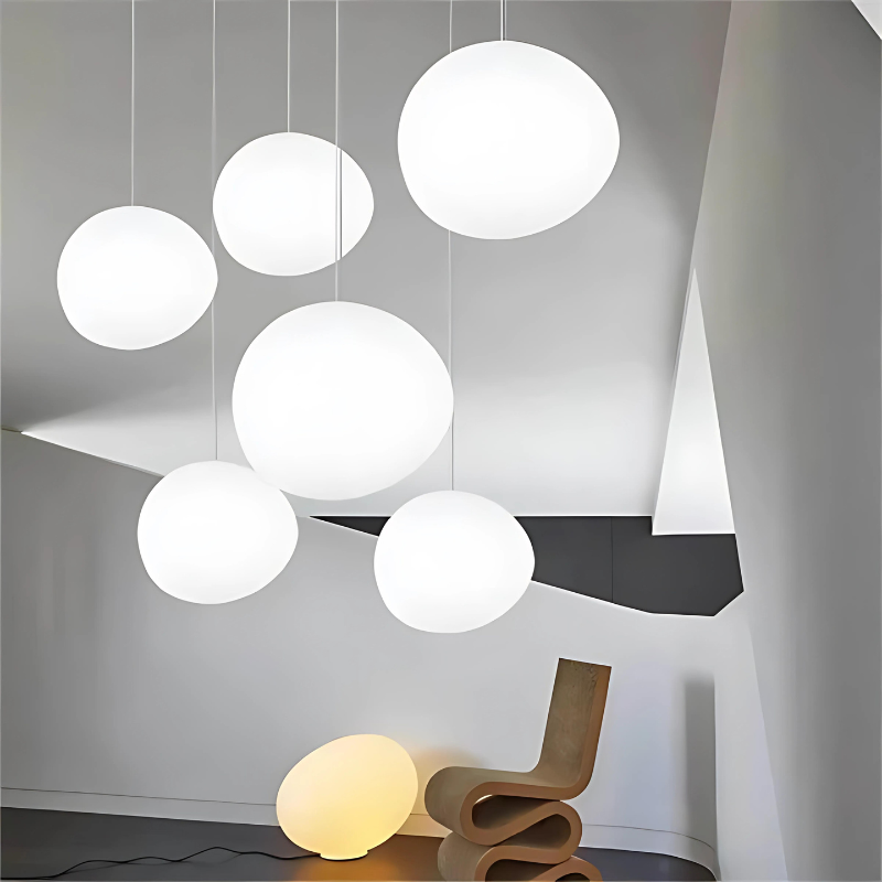 Suspension Design Verre LumiPebble – Élégance Moderne & Éclairage Raffiné