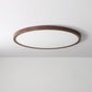 Plafonnier Circulaire Ultra-Fin en Acrylique – Éclairage LED Doux et Moderne avec Effet Bois de Noyer
