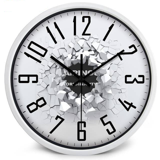 Horloge murale design style cassure 3D Effect