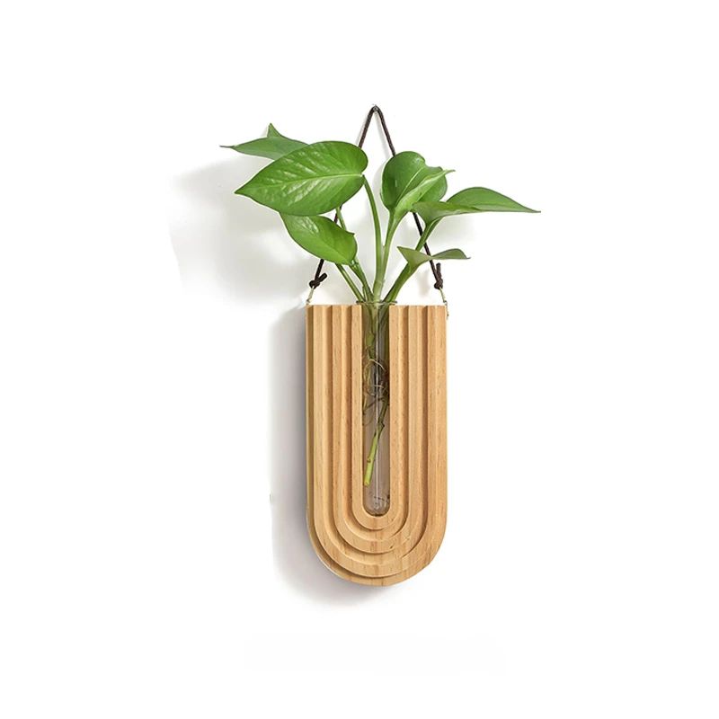 Vase Mural Moderne en Bois