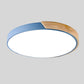 Plafonnier Circulaire Nordic Wooden Macaroon - Lampe LED en Bois et Métal pour Chambre et Salon