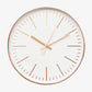 Horloge murale ronde design simple rose gold ou argentée 30cm Round