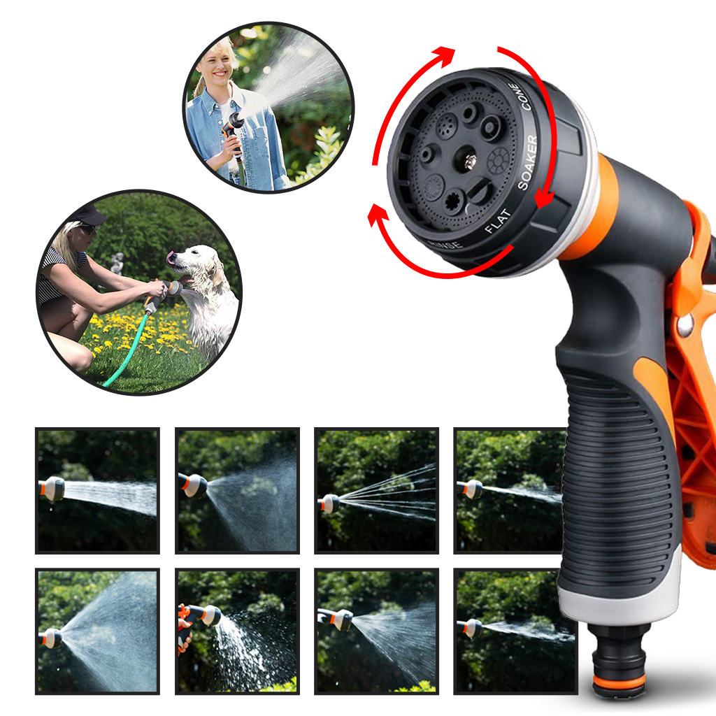 Pistolet d'arrosage universel à 8 modes