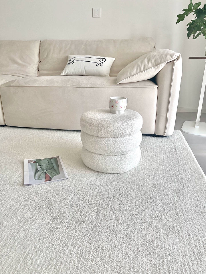 Tabouret Pouf scandinave en Peau de mouton