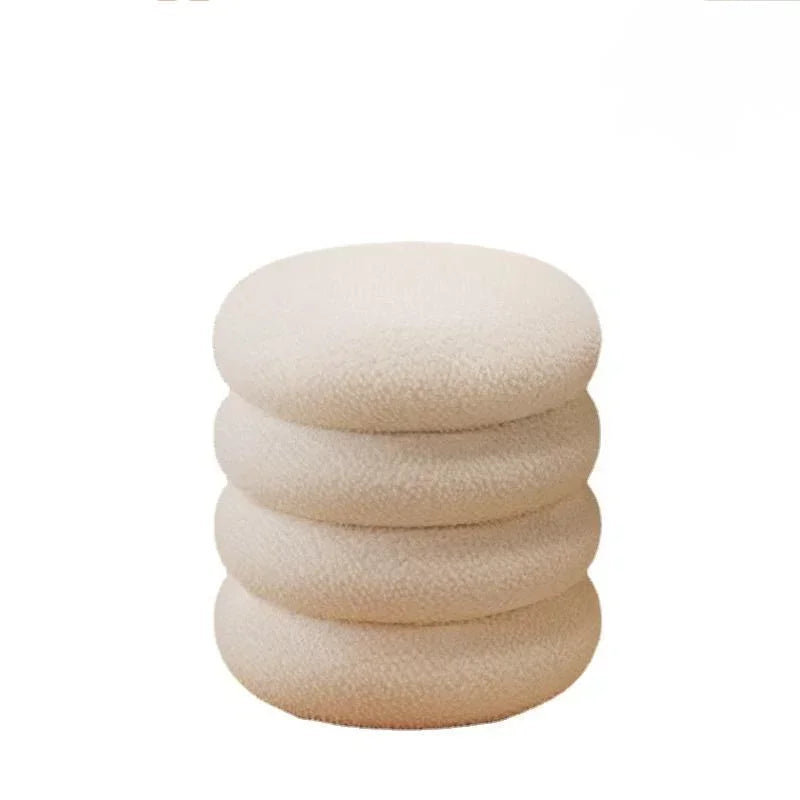 Tabouret Pouf scandinave en Peau de mouton