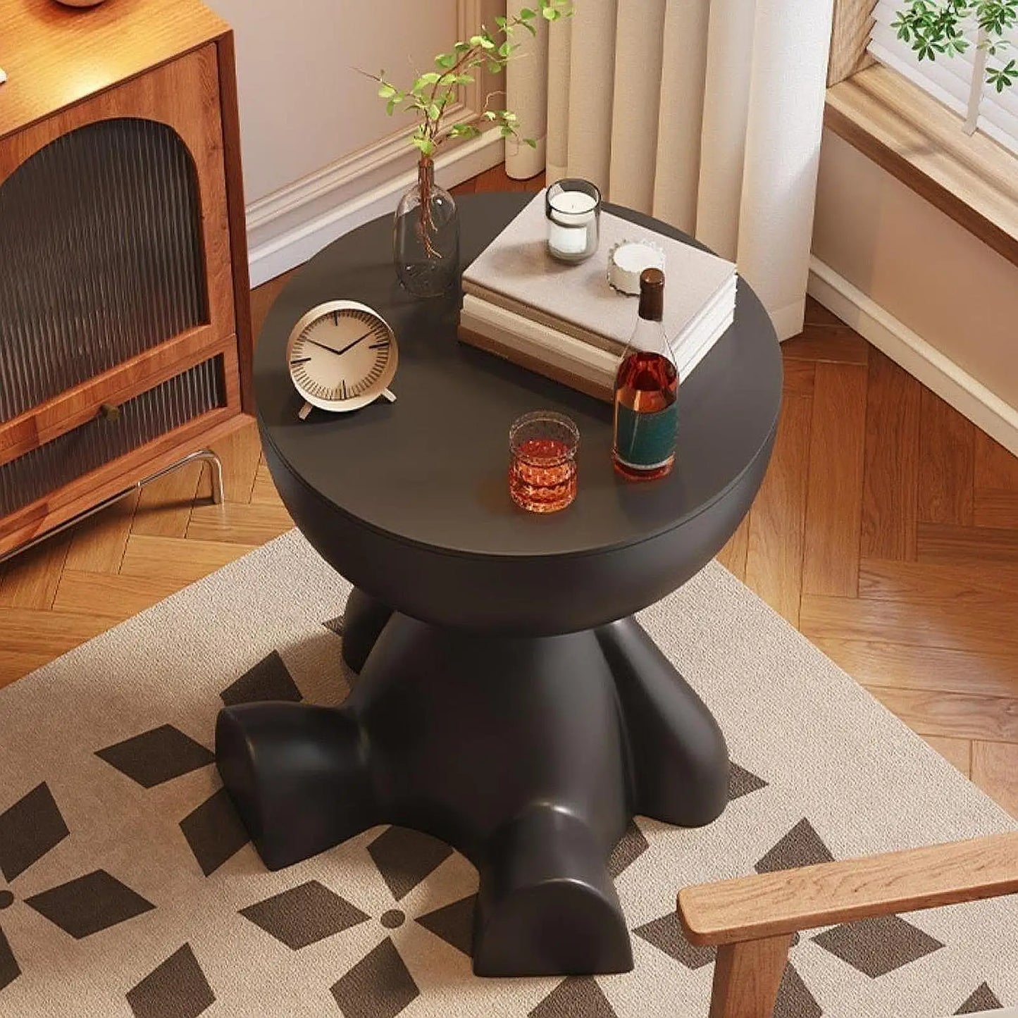 Table d’appoint créative à tête plate – Design moderne et fonctionnel