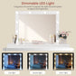 Coiffeuse avec miroir LED & prises – Bureau de maquillage moderne à 7 tiroirs