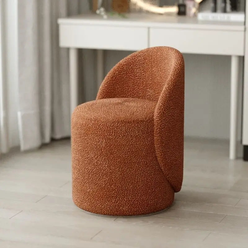 Tabouret à langer rotatit, Chaise laine bouclée pour coiffeuse