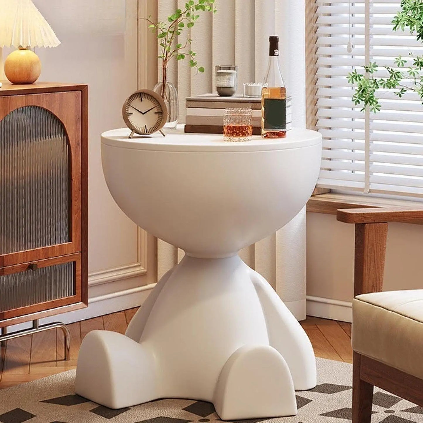 Table d’appoint créative à tête plate – Design moderne et fonctionnel