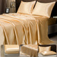 Parure de lit satinée unie – Luxe opulent pour une chambre royale