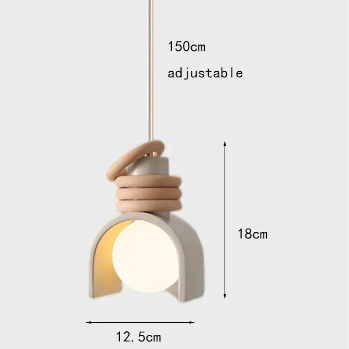 Suspension LED créative en résine minimaliste – Design orange & blanc Art Déco