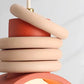 Suspension LED créative en résine minimaliste – Design orange & blanc Art Déco