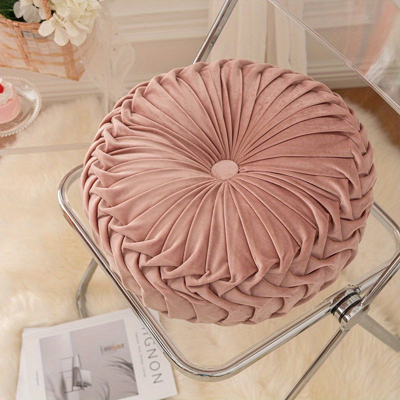 Coussin en Velours Rond en Forme de Citrouille | Coussin Tissé Doux pour Canapé et Chaise de Bureau | Housse Lavable, Coussin Décoratif pour Salon et Chambre
