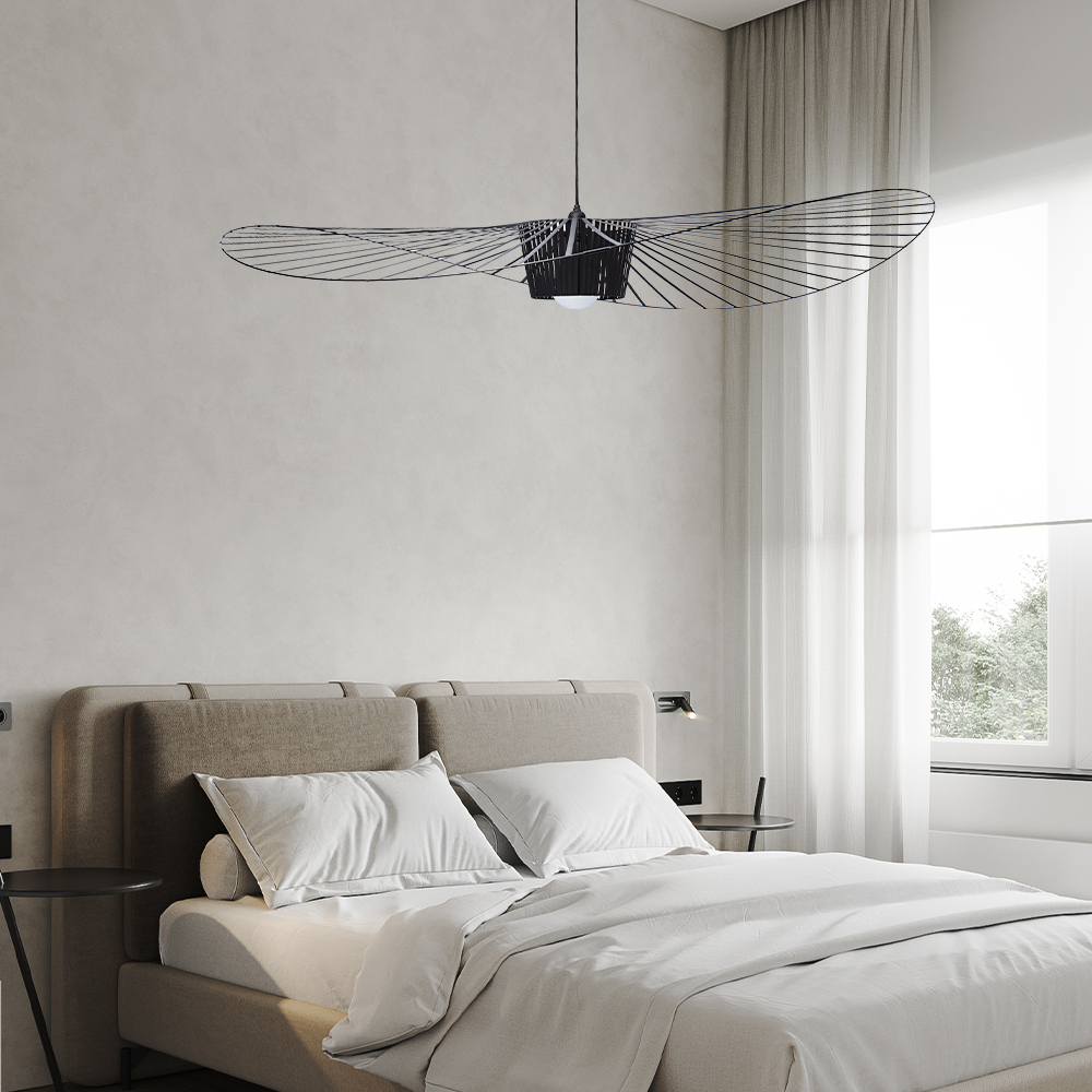 Suspension Élégante Veliova – Design Chapeau de Paille & Éclairage Raffiné