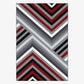 Tapis rectangle géométriques rouge et gris Asymmetric