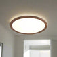 Plafonnier Circulaire Ultra-Fin en Acrylique – Éclairage LED Doux et Moderne avec Effet Bois de Noyer