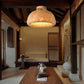 Plafonnier moderne ronde en bambou naturel Solferino