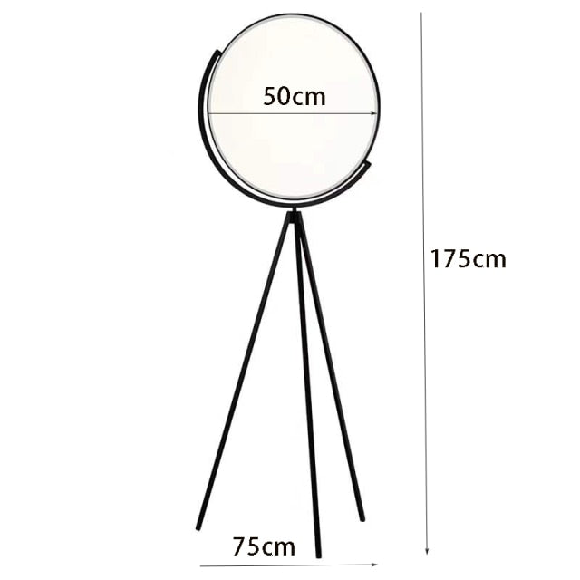 Lampadaire design LED triple pied et lampe ronde Loon