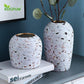 Vase design en céramique style Terrazzo blanc