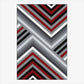 Tapis rectangle géométriques rouge et gris Asymmetric