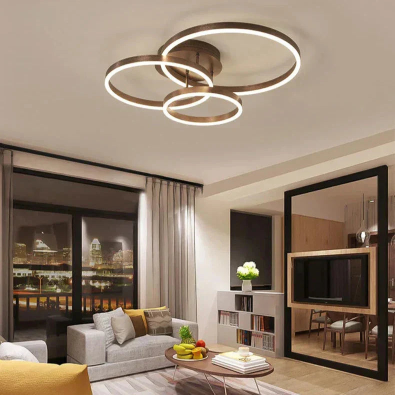 Plafonnier Éléphant en Anneau LED - Luminaire Moderne Design Géométrique avec Éclairage Économe en Énergie