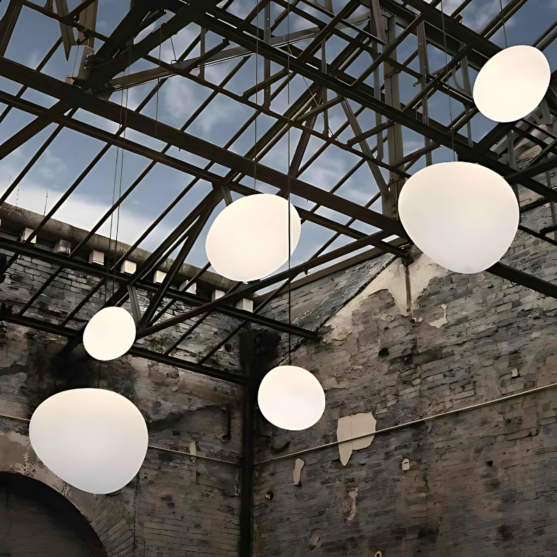 Suspension Design Verre LumiPebble – Élégance Moderne & Éclairage Raffiné
