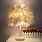 FeatherGlow - Grande lampe de table ronde avec plumes