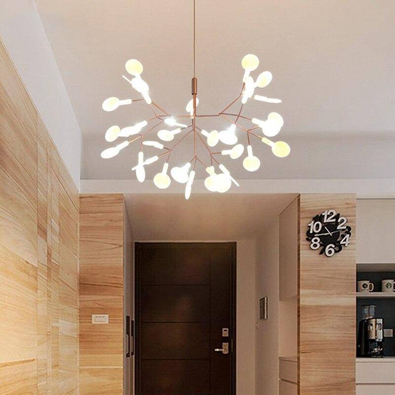 Suspension design moderne LED arbre couleur cuivré ou noir Home