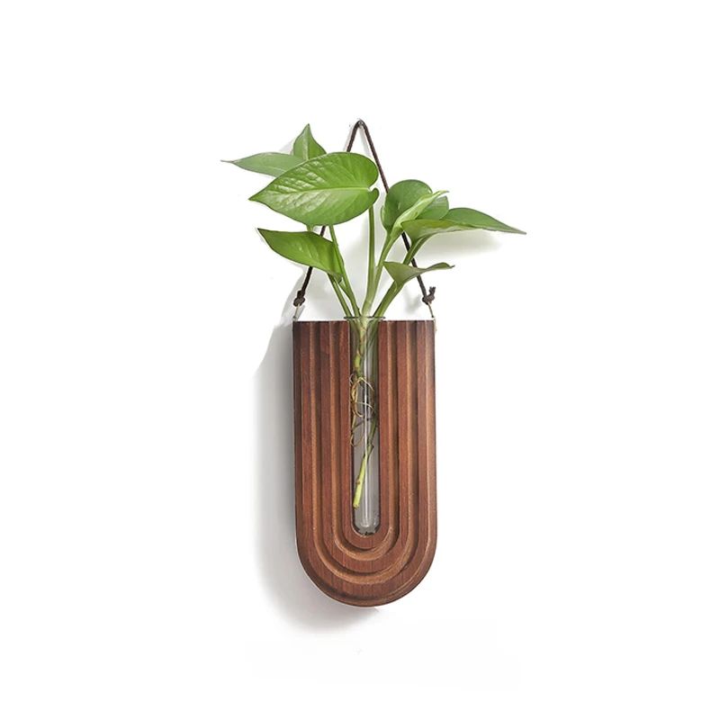 Vase Mural Moderne en Bois