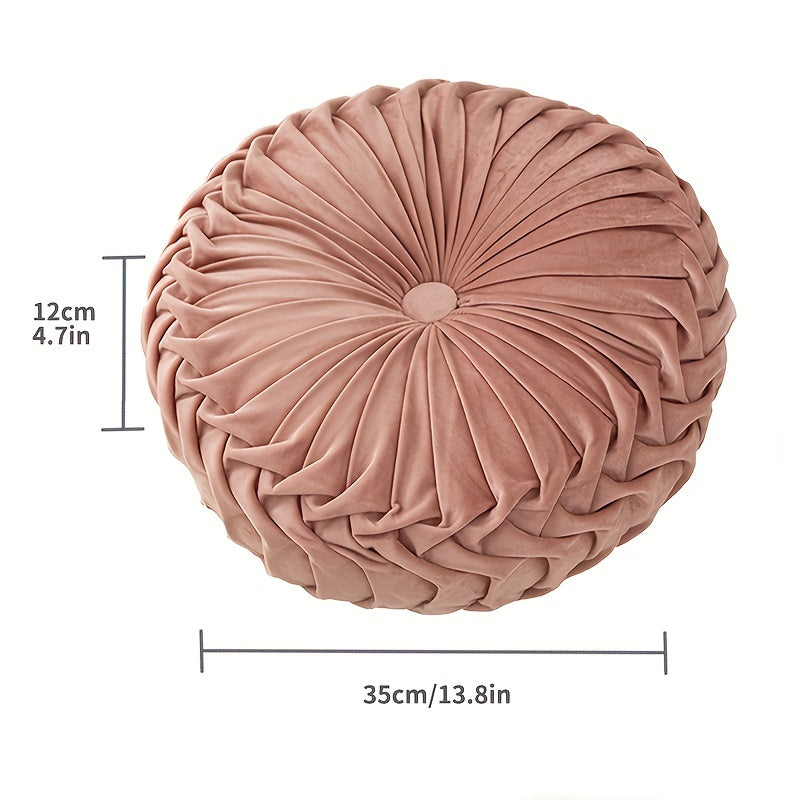 Coussin en Velours Rond en Forme de Citrouille | Coussin Tissé Doux pour Canapé et Chaise de Bureau | Housse Lavable, Coussin Décoratif pour Salon et Chambre