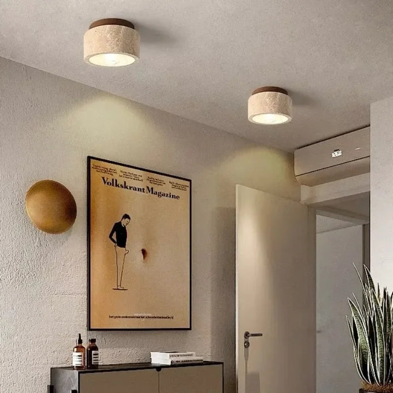 Lueur de Travertin - Lampe de plafond élégante pour cage d'escalier