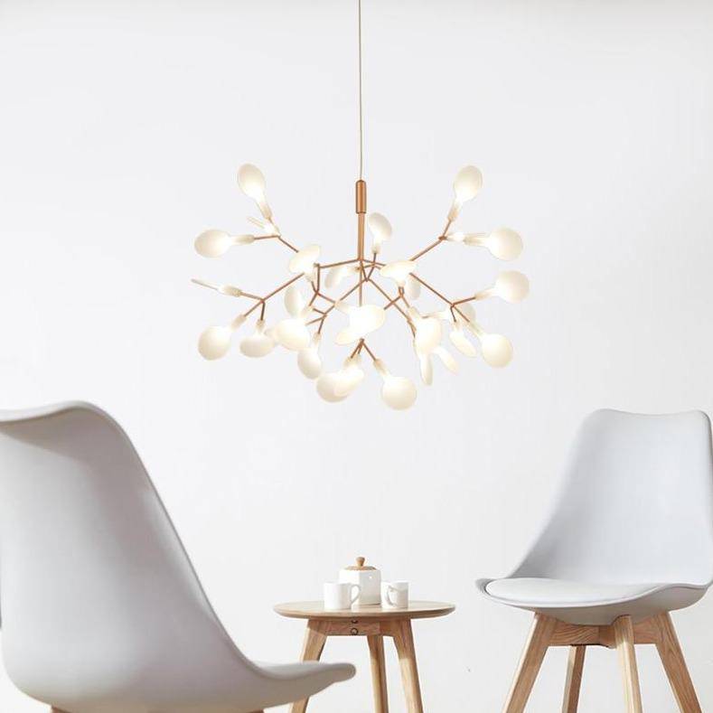 Suspension design moderne LED arbre couleur cuivré ou noir Home