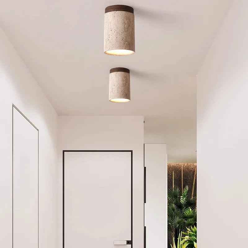 Lueur de Travertin - Lampe de plafond élégante pour cage d'escalier