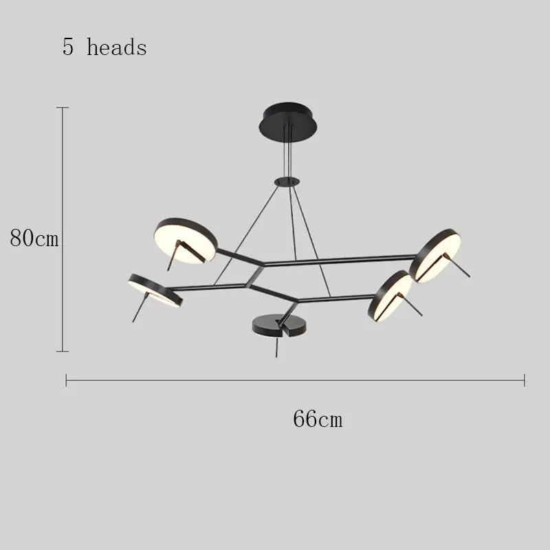 Plafonnier Led design nordique pour Tables basses de restaurant bureaux de chambre lampes suspendues noires luminaire de décoration de la maison