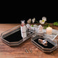 plateau de rangement en métal miroir décoratif pour cosmétiques et vaisselle
