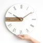 Horloge murale ronde design avec bande en bois 30cm