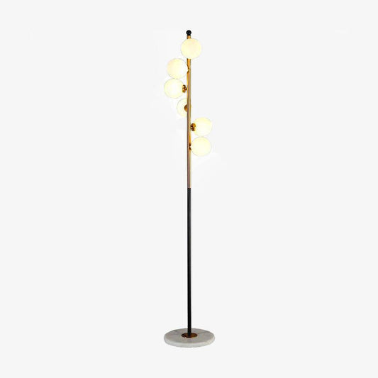 Lampadaire design moderne LED doré à boule en verre