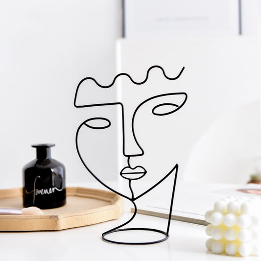 Statue Visage Métal