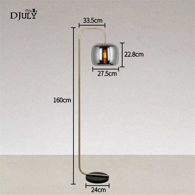 Lampadaire design avec boule en verre fumé Stone