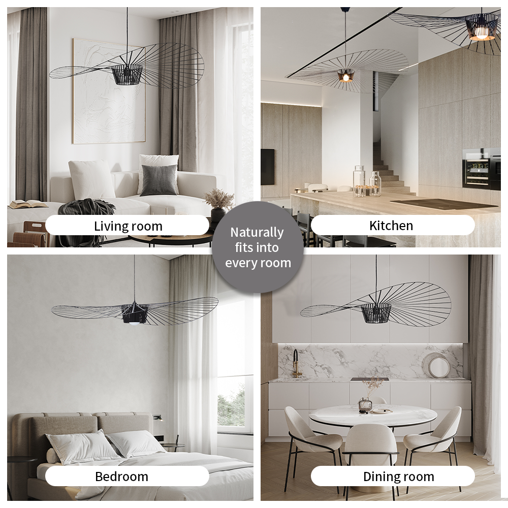Suspension Élégante Veliova – Design Chapeau de Paille & Éclairage Raffiné