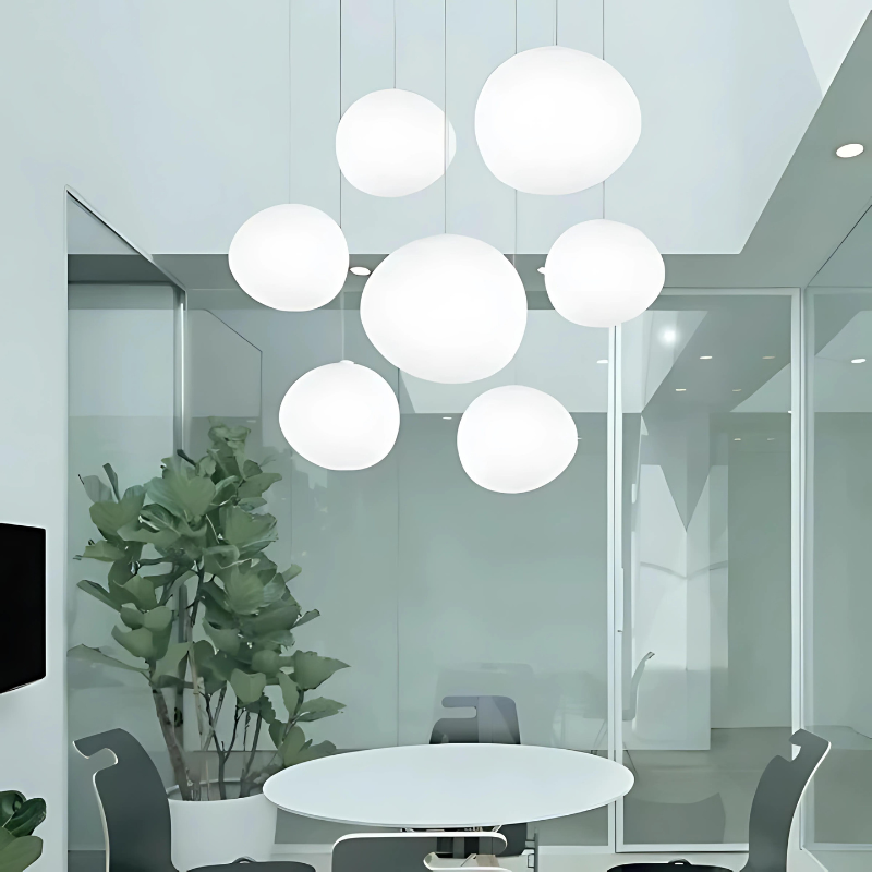 Suspension Design Verre LumiPebble – Élégance Moderne & Éclairage Raffiné