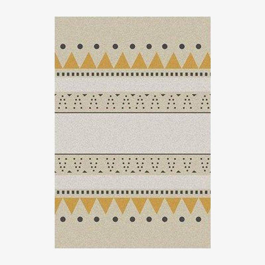 Tapis rectangle aux motifs géométriques jaunes style Keecy