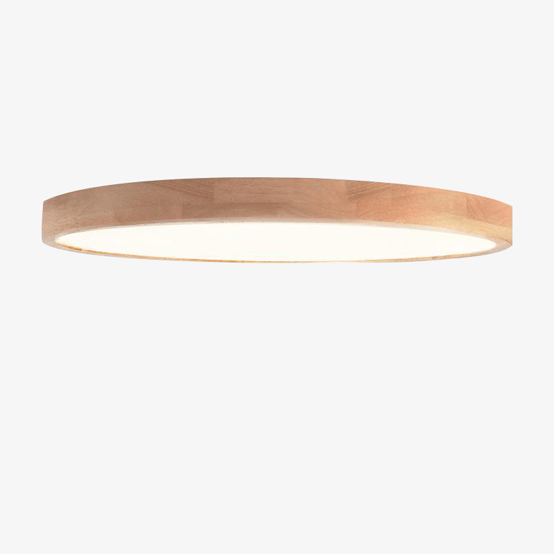 Plafonnier en bois à LED très fin en forme de rond