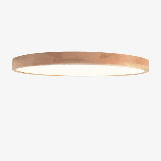 Plafonnier en bois à LED très fin en forme de rond